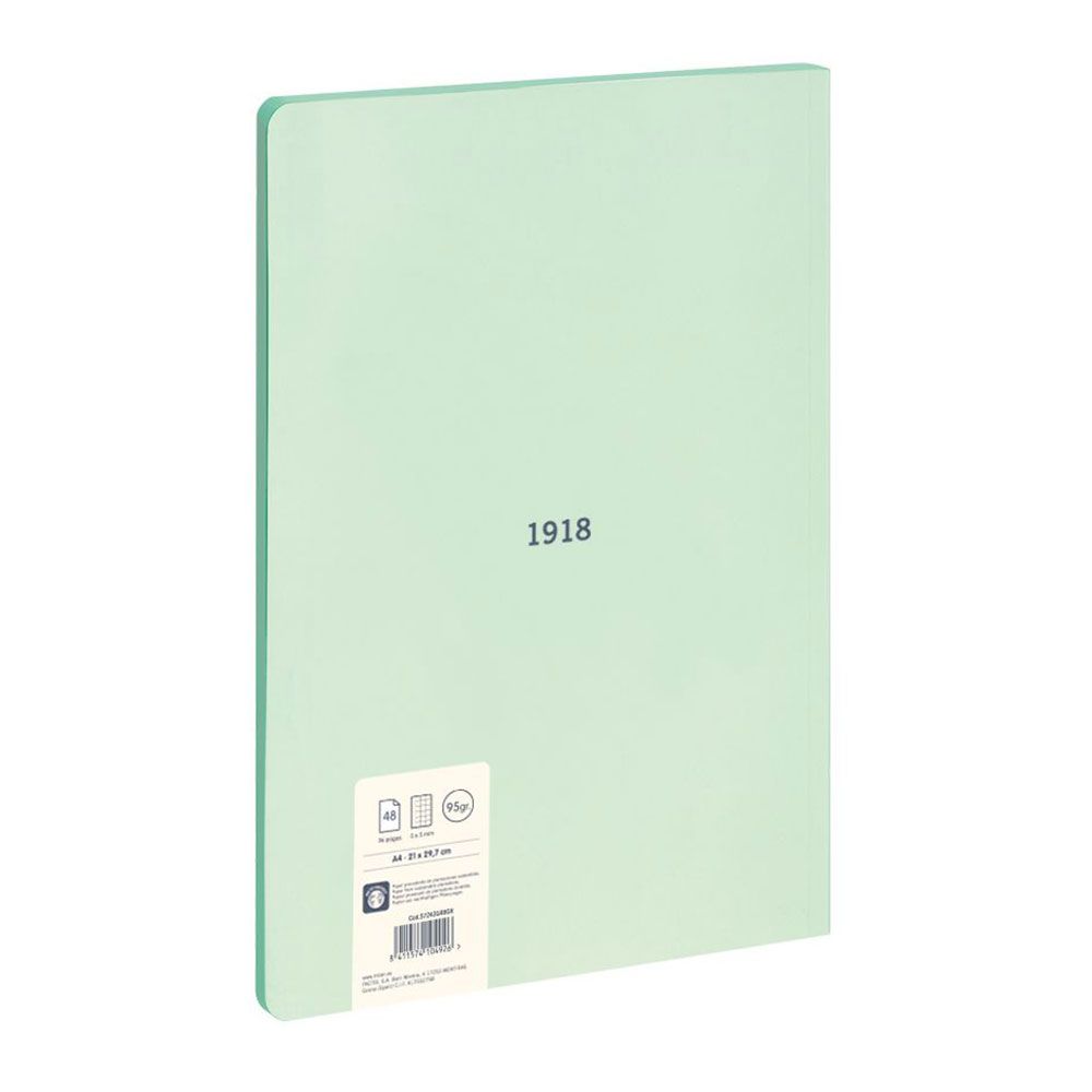 CUADERNO A4 CUADRICULADO ENCOLADO VERDE - Imagen 2