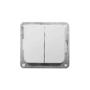 DOBLE INTERRUPTOR EMPOTRAR "SERIE TERM" BLANCO 70x30x70mm (BOLSA BLISTER)