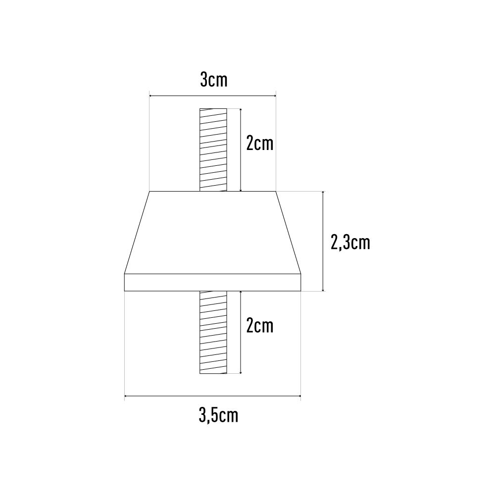CONJUNTO SILENTBLOCK A35 6,3 x 3,5 cm - Imagen 2