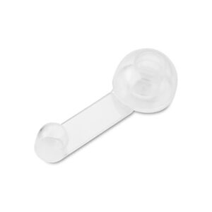 TOPE DE PUERTA Y RETENEDOR GIRATORIO, DE PVC CON ACABADO TRANSPARENTE, FIJACIÓN CON ADHESIVO, BLISTER