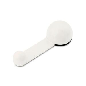 TOPE DE PUERTA Y RETENEDOR GIRATORIO, DE PVC CON ACABADO BLANCO, FIJACIÓN CON ADHESIVO, BLISTER