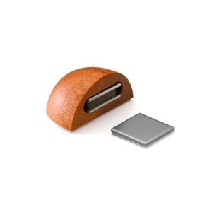 RETENEDOR MAGNÉTICO DE PUERTA, DE MADERA CON ACABADO SAPELLY, BLISTER