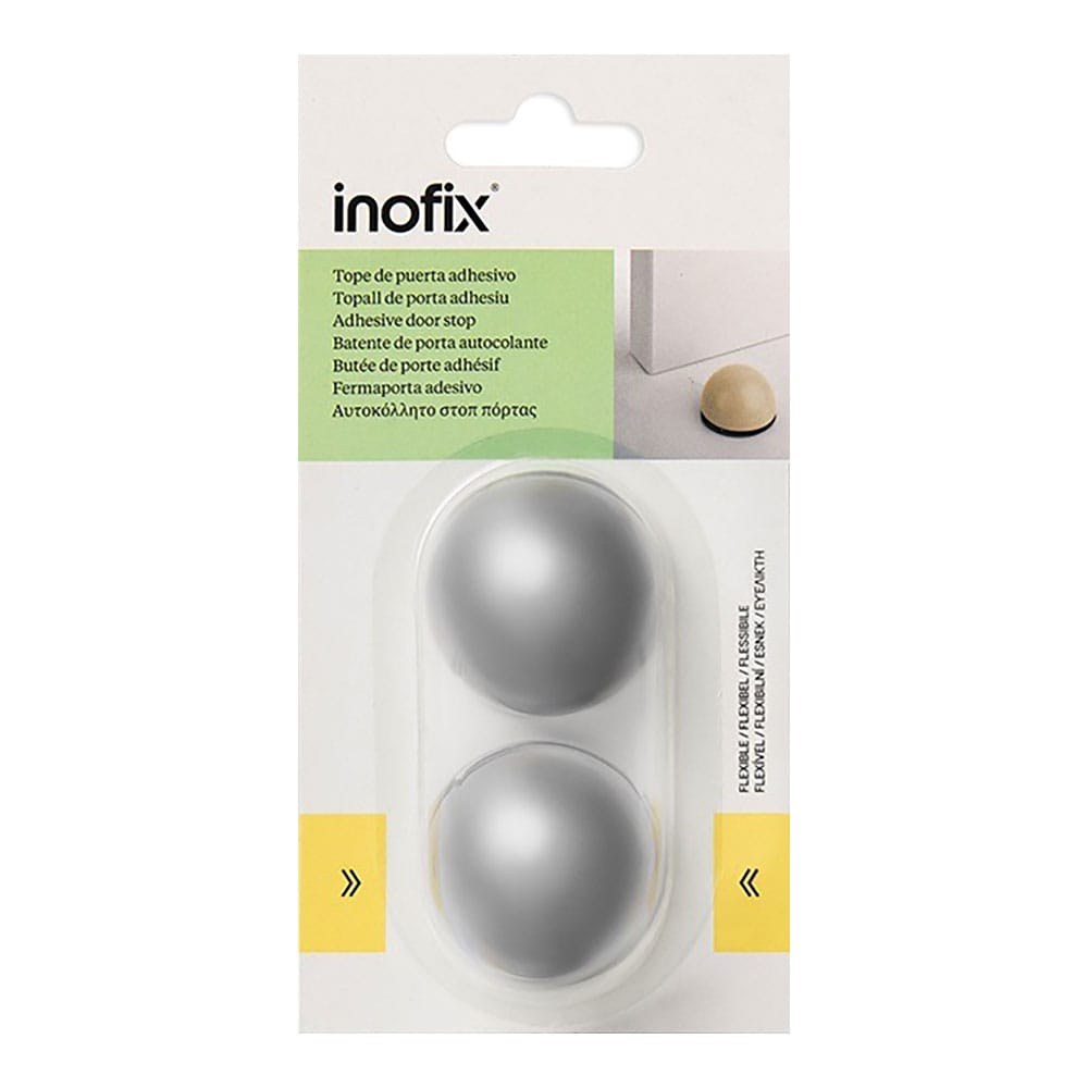 TOPE DE PUERTA, FLEXIBLE CON ACABADO GRIS METALIZADO, FIJACIÓN CON ADHESIVO, 2 uds, BLISTER - Imagen 2