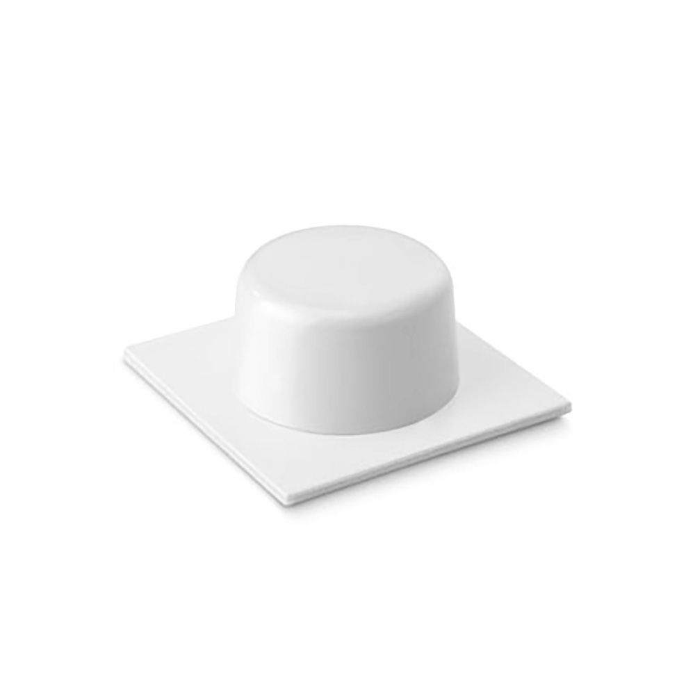 TOPE DE PUERTA, DE PVC Y BASE DE METAL CON ACABADO BLANCO, FIJACIÓN CON ADHESIVO, 2 uds, BLISTER