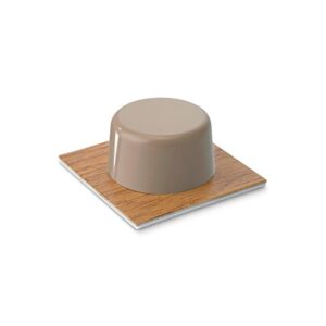 TOPE DE PUERTA, DE PVC Y BASE DE METAL CON ACABADO PARQUET-BEIGE, FIJACIÓN CON ADHESIVO, 2 uds, BLISTER
