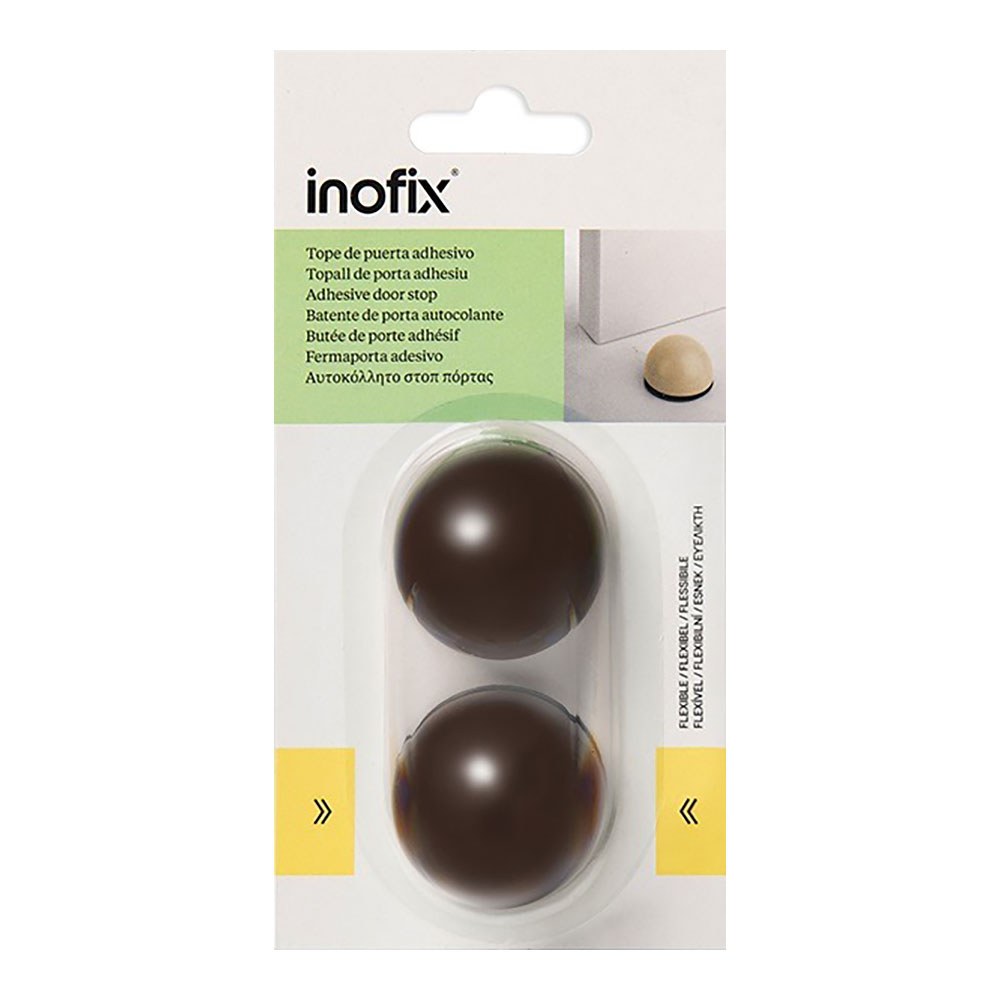 TOPE DE PUERTA, FLEXIBLE CON ACABADO MARRÓN, FIJACIÓN CON ADHESIVO, 2 uds, BLISTER - Imagen 2