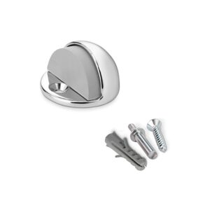 TOPE DE PUERTA, DE METAL Y SILICONA CON ACABADO CROMADO, FIJACIÓN CON TORNILLO, BLISTER