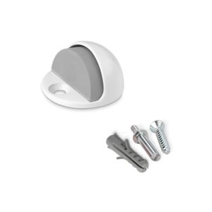 TOPE DE PUERTA, DE METAL Y SILICONA CON ACABADO BLANCO, FIJACIÓN CON TORNILLO, BLISTER