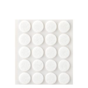 FIELTRO ADHESIVO, CIRCULAR, SINTÉTICO, BLANCO, Ø17 mm, 20 uds, BLISTER