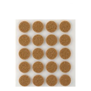 FIELTRO ADHESIVO, CIRCULAR, SINTÉTICO, MARRÓN, Ø17 mm, 20 uds, BLISTER