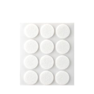 FIELTRO ADHESIVO, CIRCULAR, SINTÉTICO, BLANCO, Ø22 mm, 12 uds, BLISTER