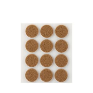 FIELTRO ADHESIVO, CIRCULAR, SINTÉTICO, MARRÓN, Ø22 mm, 12 uds, BLISTER