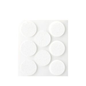 FIELTRO ADHESIVO, CIRCULAR, SINTÉTICO, BLANCO, Ø27 mm, 8 uds, BLISTER
