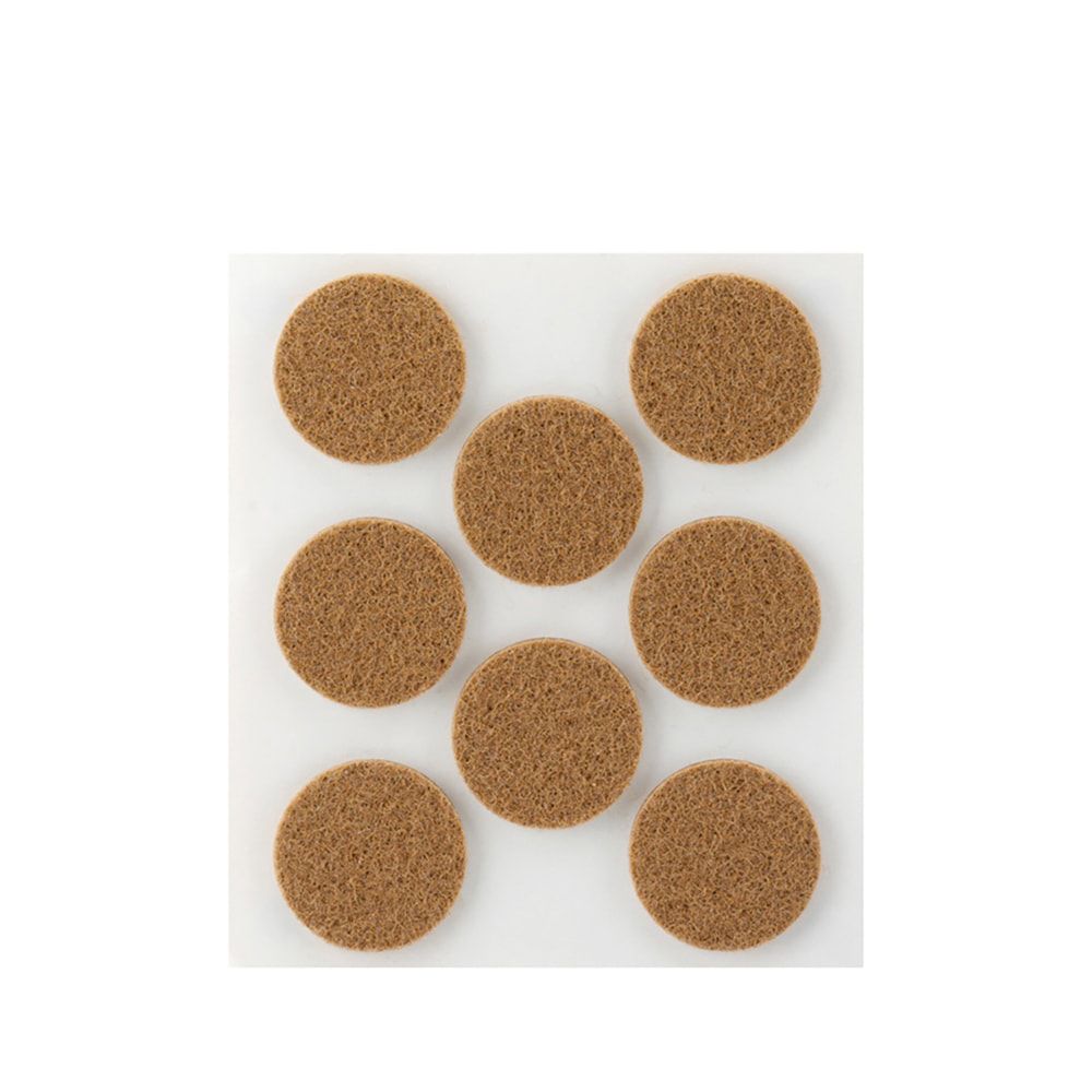 FIELTRO ADHESIVO, CIRCULAR, SINTÉTICO, MARRÓN, Ø27 mm, 8 uds, BLISTER