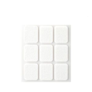 FIELTRO ADHESIVO, CUADRADO, SINTÉTICO, BLANCO, 29 x 23 mm, 9 uds, BLISTER