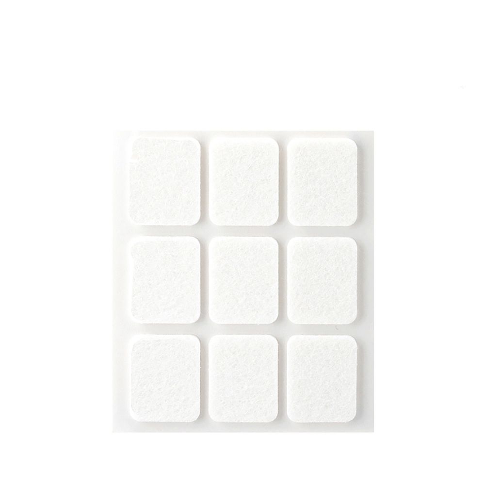 FIELTRO ADHESIVO, CUADRADO, SINTÉTICO, BLANCO, 29 x 23 mm, 9 uds, BLISTER