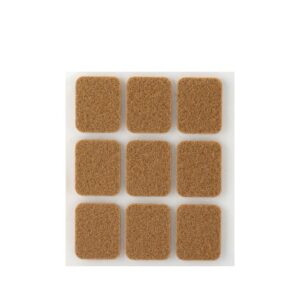 FIELTRO ADHESIVO, CUADRADO, SINTÉTICO, MARRÓN, 29 x 23 mm, 9 uds, BLISTER