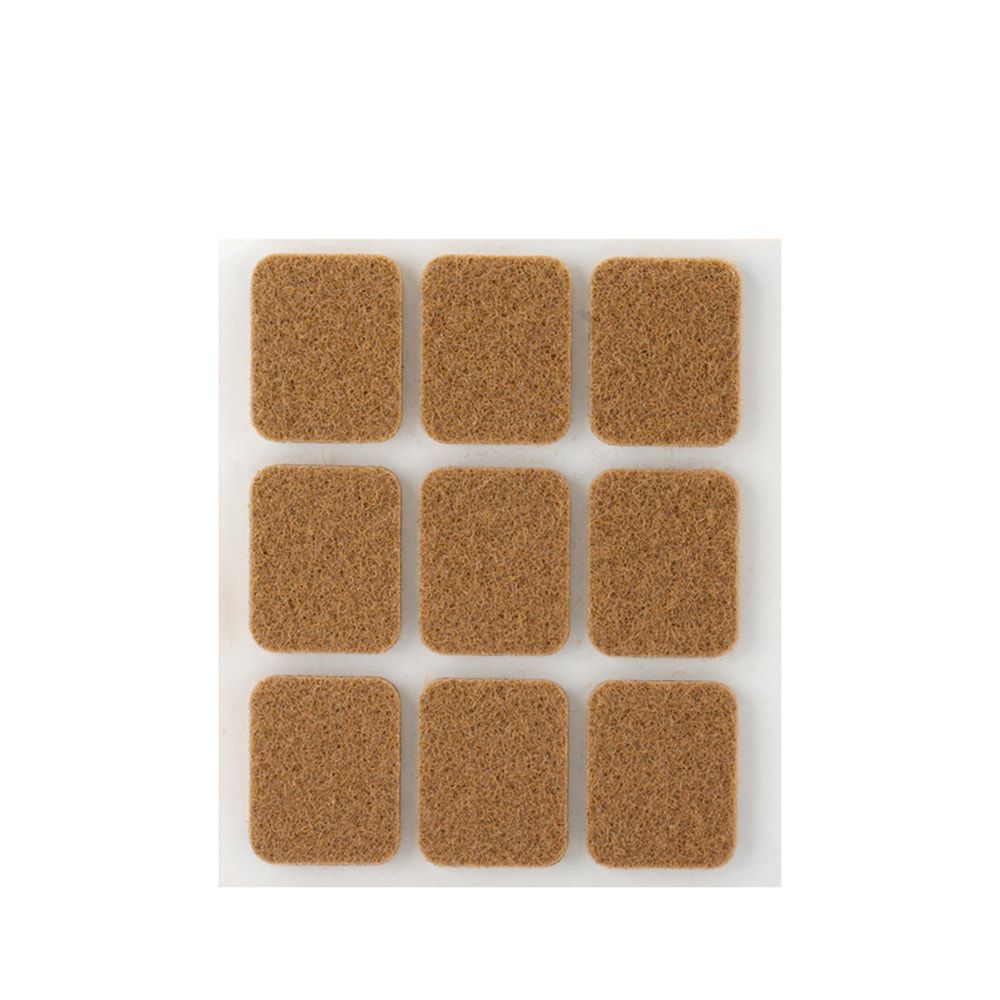 FIELTRO ADHESIVO, CUADRADO, SINTÉTICO, MARRÓN, 29 x 23 mm, 9 uds, BLISTER