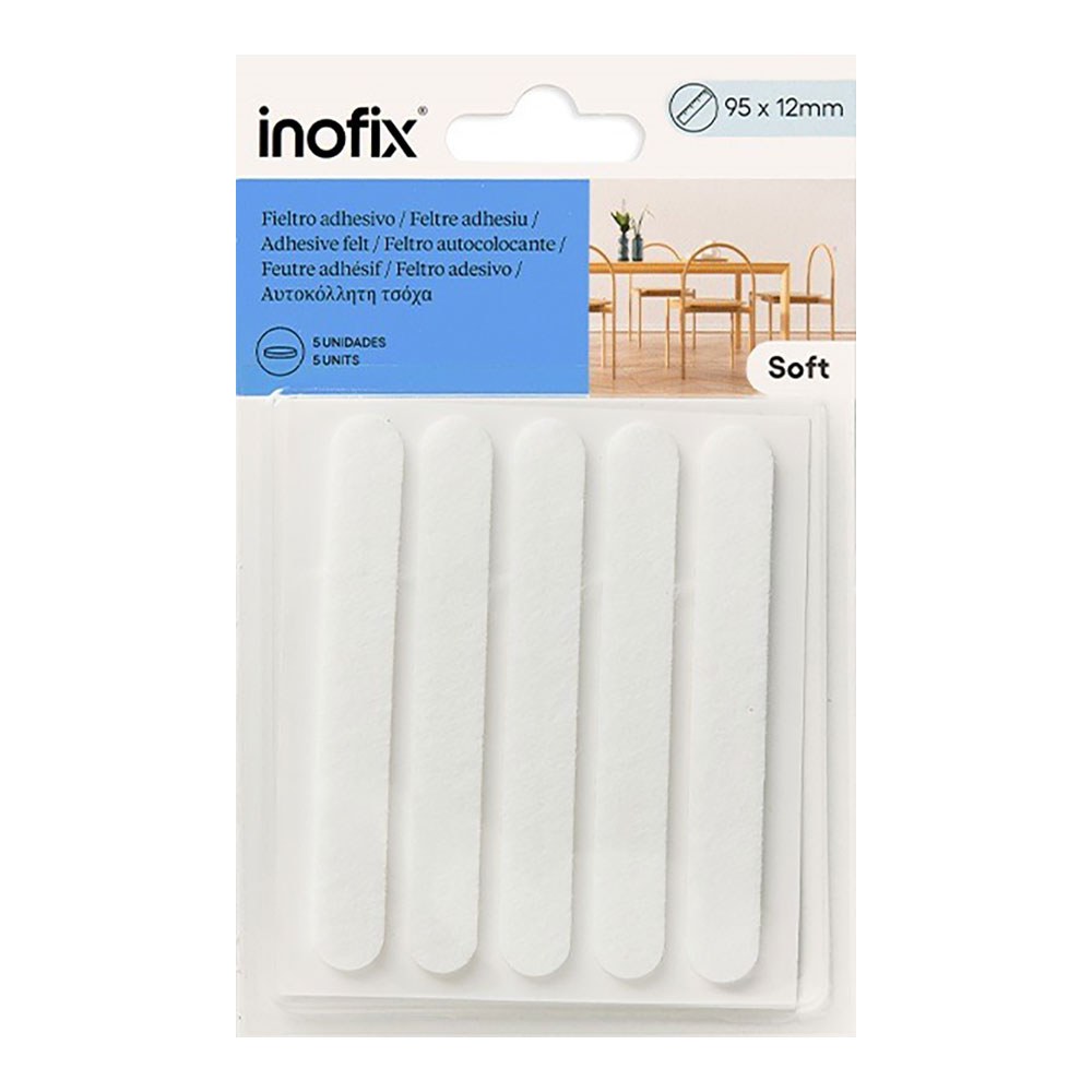 FIELTRO ADHESIVO, OLVALADO, SINTÉTICO, BLANCO, 95 x 12 mm, 5 uds, BLISTER - Imagen 2