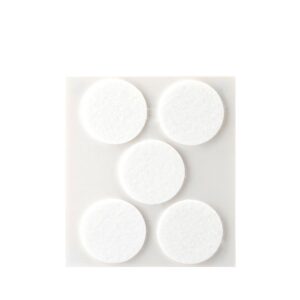 FIELTRO ADHESIVO, CIRCULAR, SINTÉTICO, BLANCO, Ø34 mm, 5 uds, BLISTER