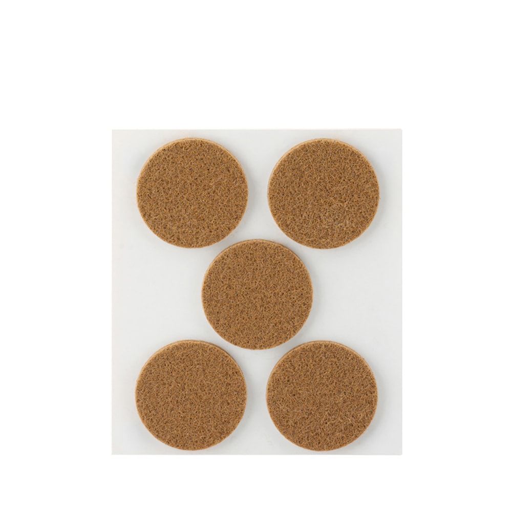FIELTRO ADHESIVO, CIRCULAR, SINTÉTICO, MARRÓN, Ø34 mm, 5 uds, BLISTER