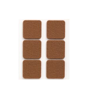 FIELTRO ADHESIVO, CUADRADO, SINTÉTICO, MARRÓN, 31 x 31 mm, 6 uds, BLISTER
