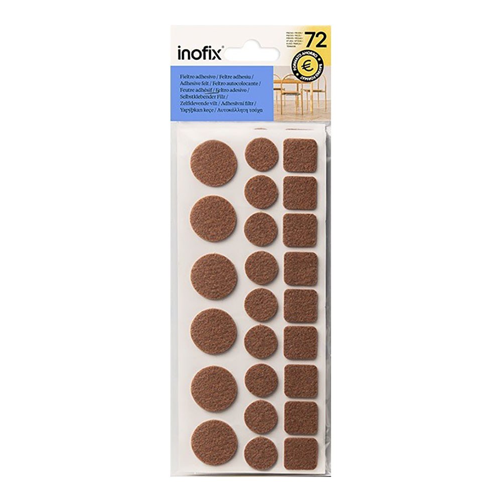 FIELTRO ADHESIVO, 3 MODELOS, SINTÉTICO, MARRÓN, 72 uds, BLISTER - Imagen 2