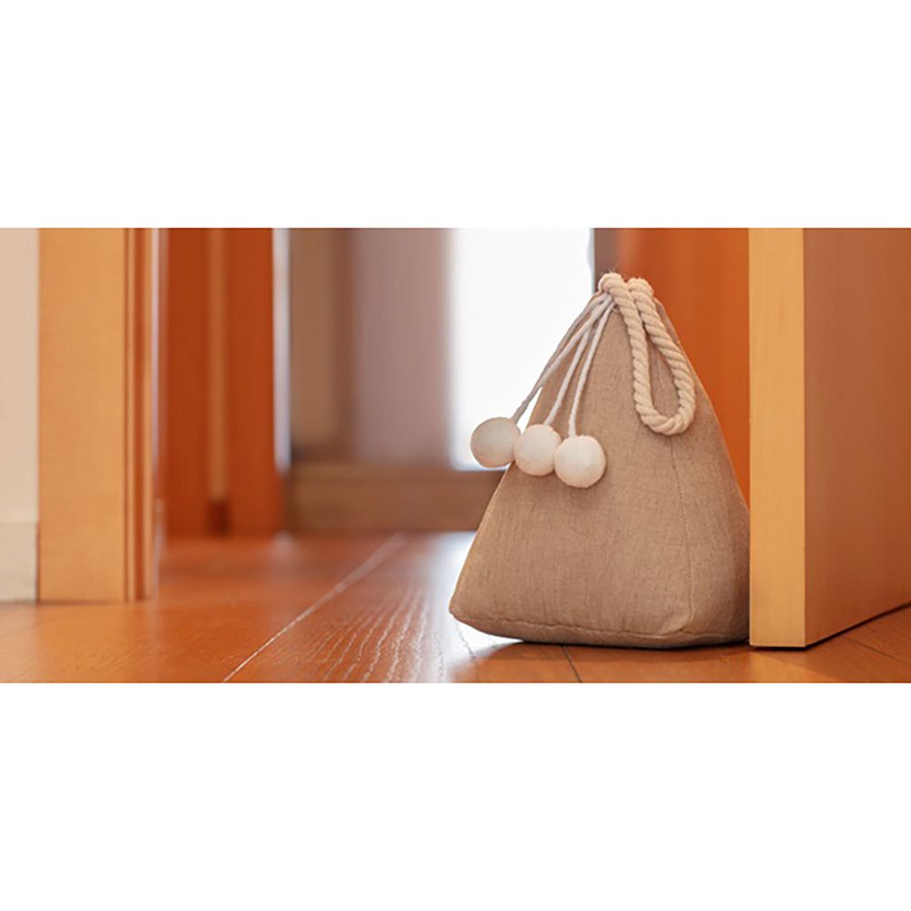 TOPE DE PUERTA TEXTIL DECORATIVO, MODELO SACO BEIGE, 18 x 13 x 14 cm - Imagen 2