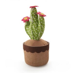 TOPE DE PUERTA TEXTIL DECORATIVO, MODELO CACTUS VERDE, 25 x 15 x 15 cm