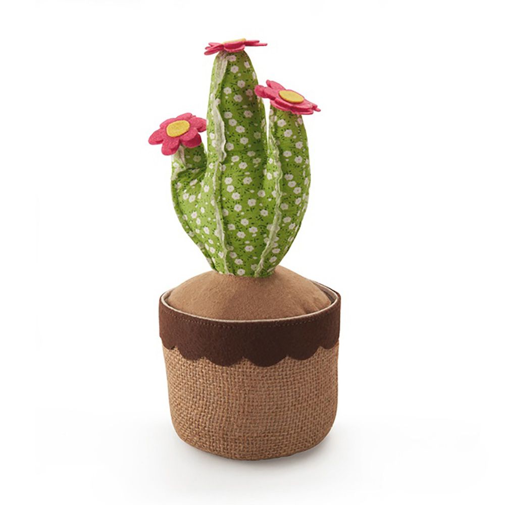 TOPE DE PUERTA TEXTIL DECORATIVO, MODELO CACTUS VERDE, 25 x 15 x 15 cm