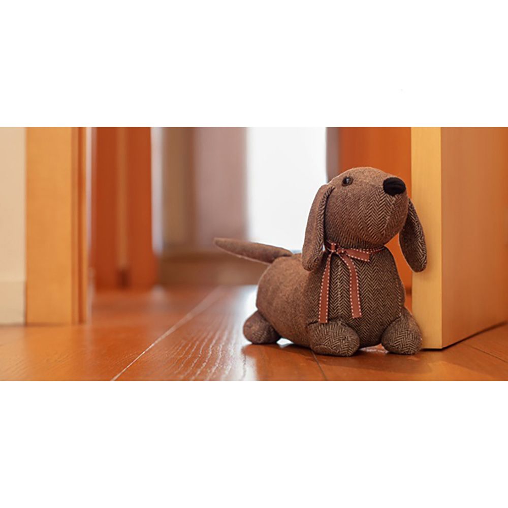 TOPE DE PUERTA TEXTIL DECORATIVO, MODELO PERRO MARRÓN, 20 x 40 x 10 cm - Imagen 2