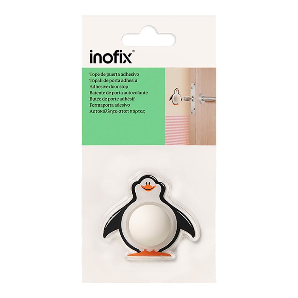 TOPE DE PARED INFANTIL ADHESIVO, MODELO PINGÜINO, 61 x 55 x 18 mm, BLISTER - Imagen 2