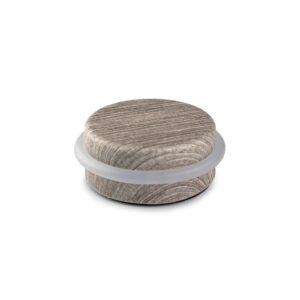 TOPE DE PUERTA CON TÓRICA, DE METAL Y SILICONA CON ACABADO MADERA OLIVO MEDITERRÁNEO, FIJACIÓN CON ADHESIVO, BLISTER