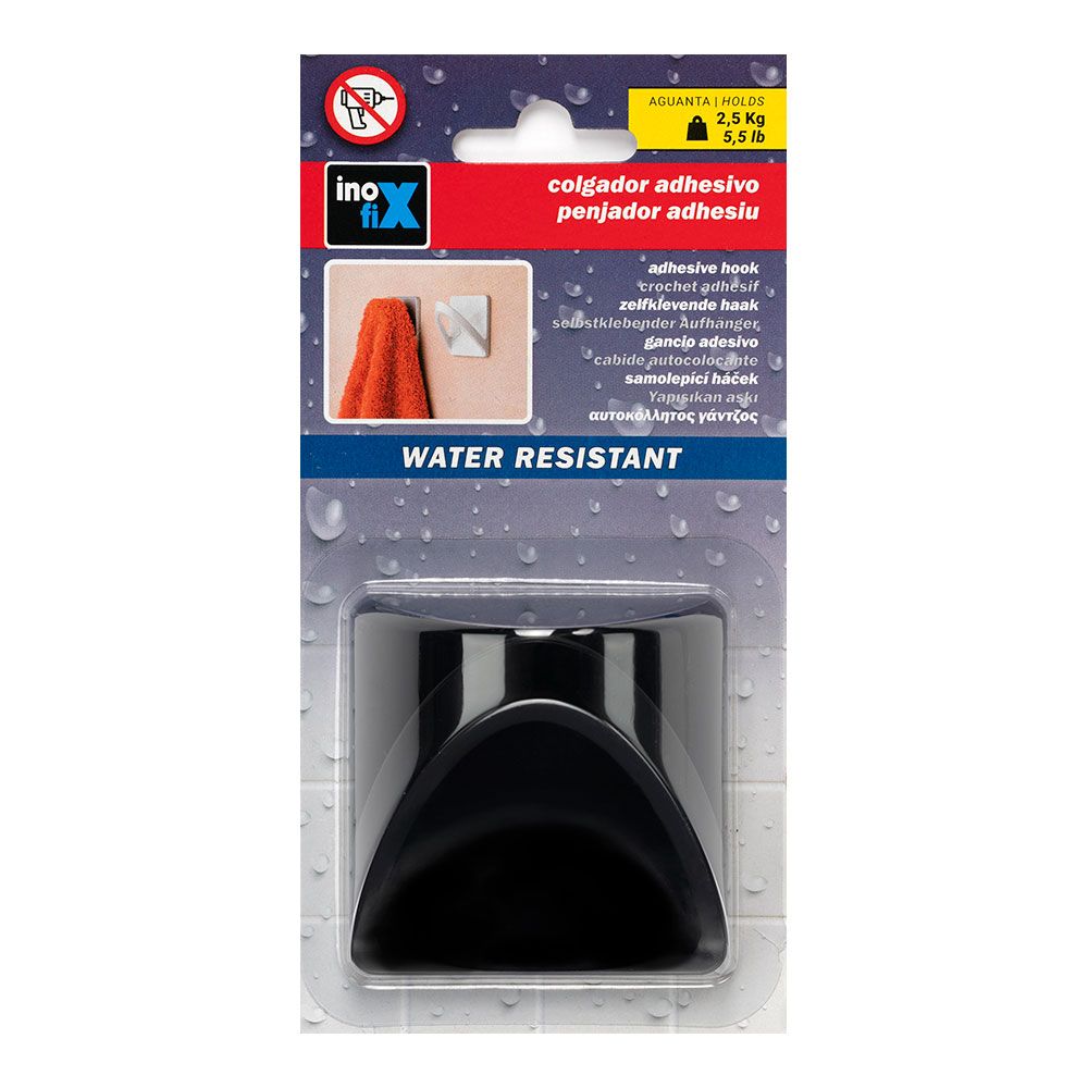 COLGADOR RESISTENTE AL AGUA MODELO CINTA NEGRO MATE (BLISTER) - Imagen 2