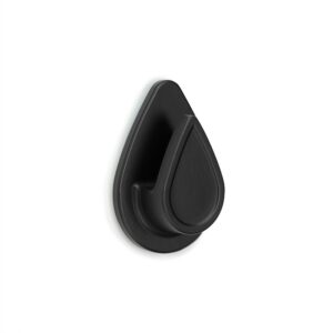 COLGADOR RESISTENTE AL AGUA MODELO GOTA NEGRO MATE (BLISTER)