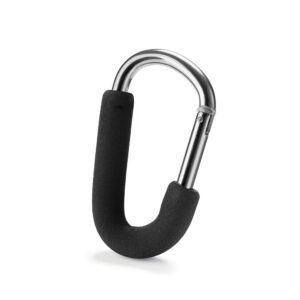 MOSQUETÓN PARA COCHECITO DE BEBÉ, COLOR NEGRO, 142 x 22 x 81 mm, BLISTER