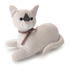 TOPE DE PUERTA TEXTIL DECORATIVO, MODELO GATO, 28 x 13 x 23 cm