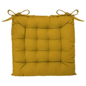COJÍN PARA SILLA ESTILO GALLETA COLOR MOSTAZA 38 x 38 cm