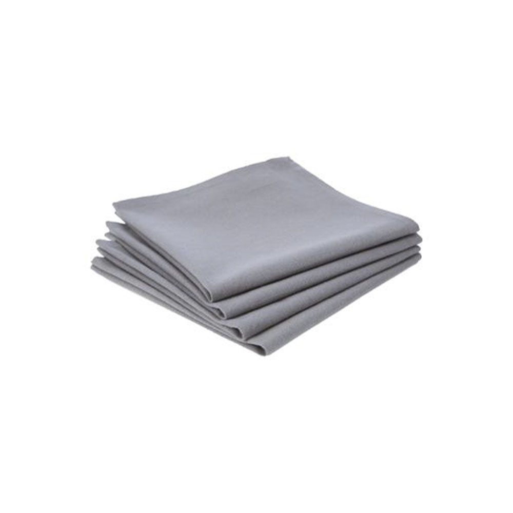 SERVILLETAS DE ALGODÓN COLOR GRIS 40 x 40 cm, 4 uds
