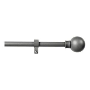 KIT BARRA CORTINA ANILLO PLOMO EXTENSIBLE DE 110 - 200 cm