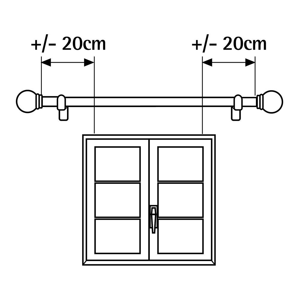KIT BARRA CORTINA ANILLO PLOMO EXTENSIBLE DE 160 - 300 cm - Imagen 3
