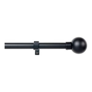 KIT BARRA CORTINA ANILLO NEGRO EXTENSIBLE DE 110 - 200 cm