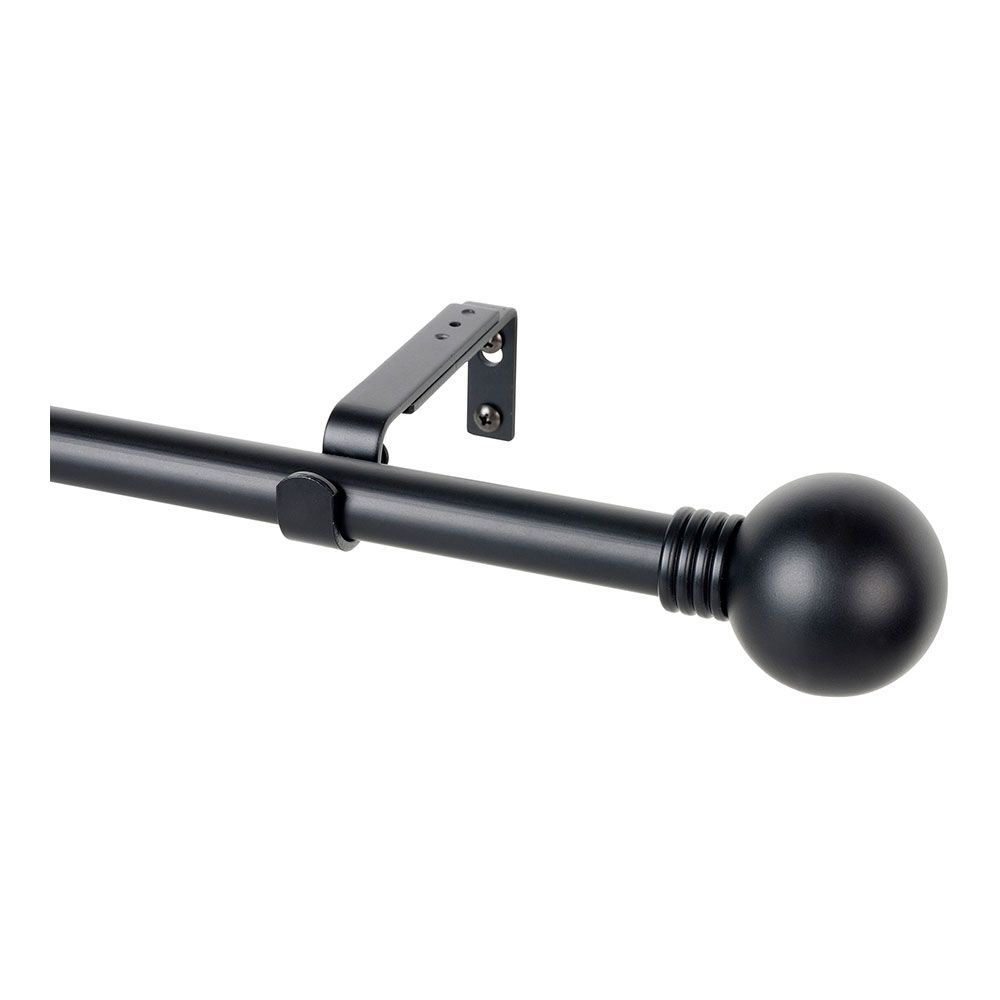 KIT BARRA CORTINA ANILLO NEGRO EXTENSIBLE DE 110 - 200 cm - Imagen 4