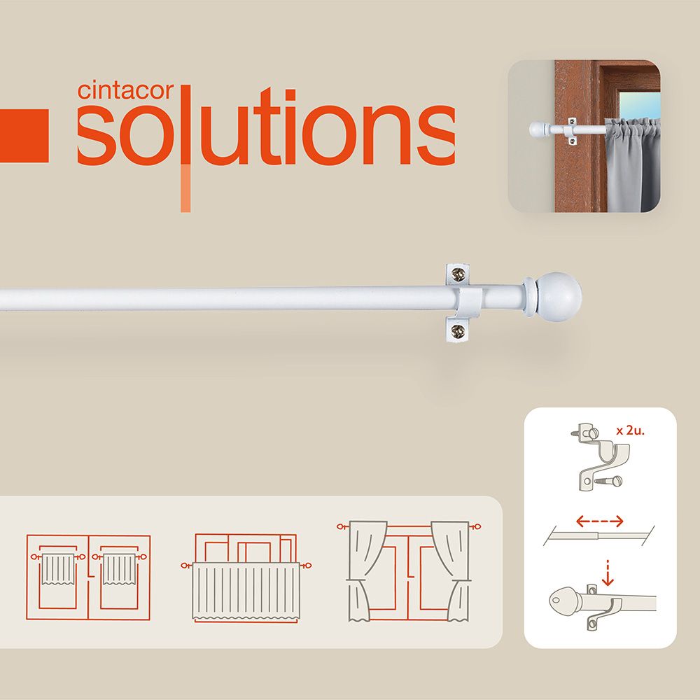 PORTAVISILLO EXTENSIBLE DECO ESFERA BLANCO, 120 - 215 cm - Imagen 3