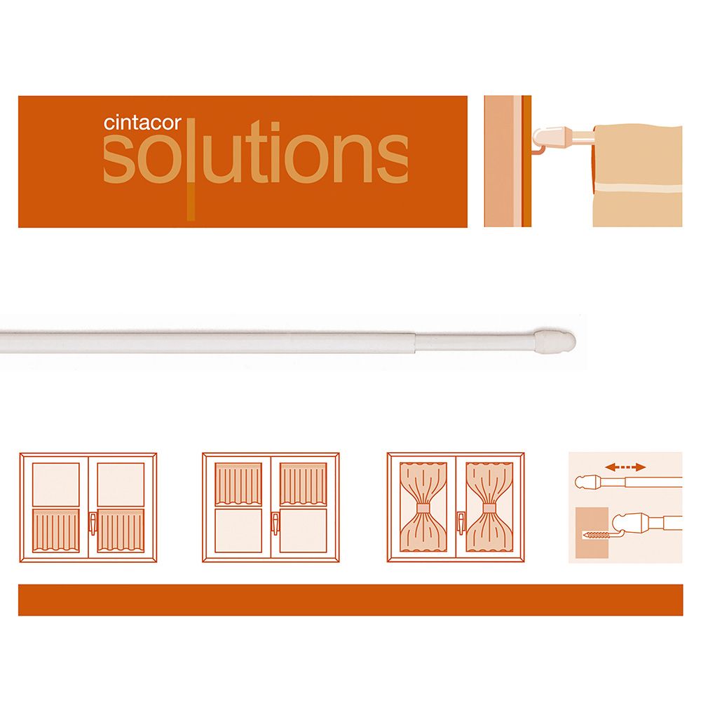 PORTAVISILLO EXTENSIBLE PLANO BLANCO, Ø1,1 x 30 - 45 cm, 2 uds - Imagen 2