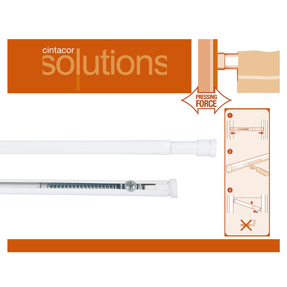 PORTAVISILLO EXTENSIBLE A PRESIÓN MODELO OVAL FORCE BLANCO, 56 - 90 cm - Imagen 2