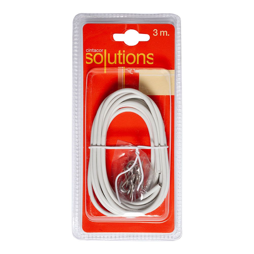 CABLE PLASTIFICADO PORTAVISILLO BLANCO 0,4 cm x 3 m - Imagen 2