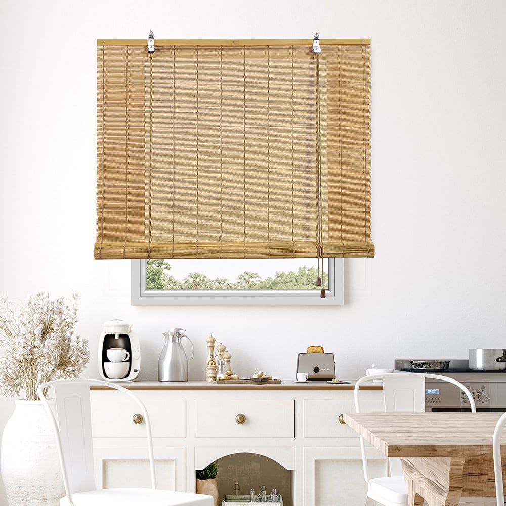 ESTOR ENROLLABLE BAMBÚ OCRE MANGO 60 x 175 cm - Imagen 3