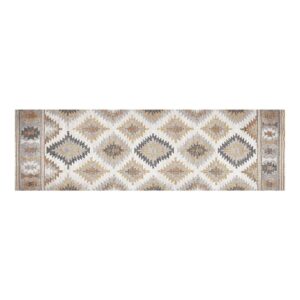 ALFOMBRA VINÍLICA ESTAMPADA KILIM GRISES, 60 x 200 cm