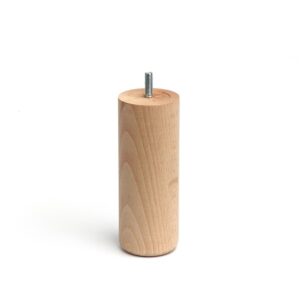 PATA CILÍNDRICA, MODELO 447, DE MADERA DE HAYA ACABADO CRUDO, Ø5,6 x 15 cm